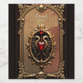 豪華エレガントなハートエンブレム。 ワインラベル (シングルラベル)