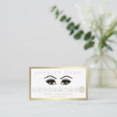 豪華エレガントな発光金ゴールドまぶしがメイクアップ ロイヤリティカード (スタンド正面)