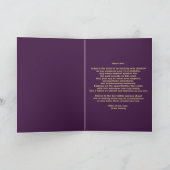 豪華エレガントな紫と金ゴールド21歳の誕生日 カード (内部)