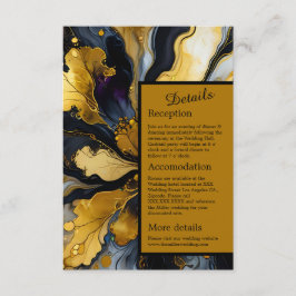 豪華エレガントな黒色の結婚金ゴールド エンクロージャーカード