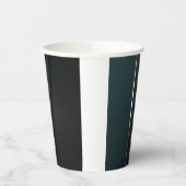 豪華エレガントダークグリーン金ゴールドモノグラム名 紙コップ (左)