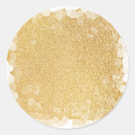 豪華エレガント 偽金 グリッター 空白テンプレート ラウンドシール (正面)