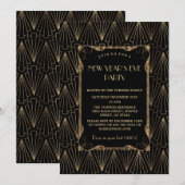 豪華オールド・ハリウッド グレート・ギャツビー 新年のパーティー 招待状 (正面/裏面)