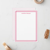 豪華カスタム名ピンクパーソナライズド ノートカード (正面/裏面インサイチュ)