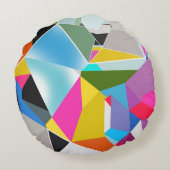 豪華カラフル幾何アート模様クッション ラウンドクッション (裏面)