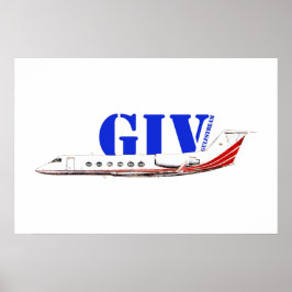 豪華ガルフストリームIVプライベートジェット ポスター