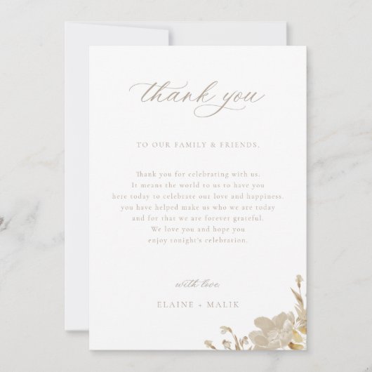 豪華ギルド庭園の結婚式披露宴テーブル サンキューカード (正面)