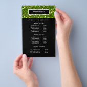 豪華グリーングリッターサロン価格とサービス チラシ (ハンドル)