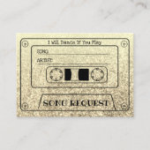 豪華ゴールドのカセットテープ 結婚式の歌リクエストカード エンクロージャーカード (正面)
