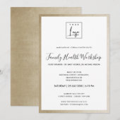 豪華ゴールドの偽の箔加工をしたロゴのワークショップのガライベント 招待状 (正面/裏面)