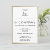 豪華ゴールドの偽造箔があなたのロゴを輝かせる ワークショップのガライベント 招待状 (スタンド正面)