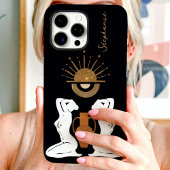 豪華ゴールドの女神モノグラム パーソナライズされたグリッター Case-Mate iPhoneケース