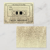 豪華ゴールドカセットウェディングソングリクエスト挿入カード エンクロージャーカード (正面/裏面)