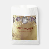 豪華ゴールドグリッタークリスマスボール フェイバーバッグ (正面)