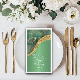 豪華ゴールドグリッターグリーン金属製ウェディング