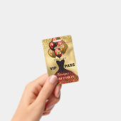 豪華ゴールドグリッター赤ドレス キンセアニエラ VIP バッジ (手持ち)