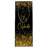 豪華ゴールドグリッター ワイントートを祝おう ワインギフトバッグ (裏面)