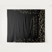 豪華ゴールドコンフェッティ誕生日バックドロップ どんな年齢にも タペストリー (正面(横))