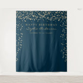 豪華ゴールドコンフェッティ誕生日バックドロップ 誕生日を迎えるすべての年齢 タペストリー (正面)