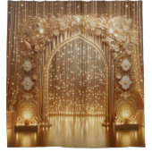 豪華ゴールドセレブレーションアーチ: エレガントなウェディング シャワーカーテン (正面)