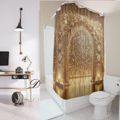 豪華ゴールドセレブレーションアーチ: エレガントなウェディング シャワーカーテン