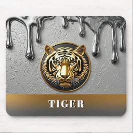豪華ゴールドタイガーエンブレムデザイン 🐯 マウスパッド