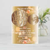 豪華ゴールドブロンズ新年のお祝いパーティー 招待状 (スタンド正面)