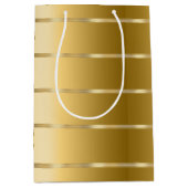 豪華ゴールドリボン ブライダルシャワー ミディアムペーパーバッグ (正面)