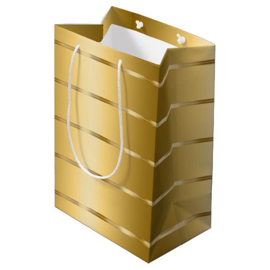 豪華ゴールドリボン ブライダルシャワー ミディアムペーパーバッグ (裏面アングル)