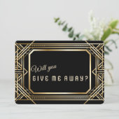 豪華ゴールド アートデコ 大切な人を私にください 招待状 (スタンド正面)