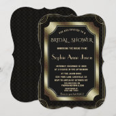 豪華ゴールド グレートギャツビー アートデコ 20年代 ブライダルシャワー 招待状 (正面/裏面)