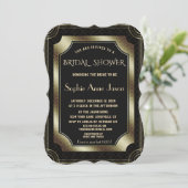 豪華ゴールド グレートギャツビー アートデコ 20年代 ブライダルシャワー 招待状 (スタンド正面)