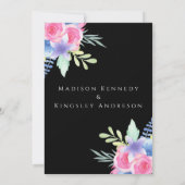 豪華シンプルなエレガントフローラ 招待状 (裏面)