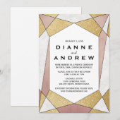 豪華ジオメトリックダイヤモンドエロープメントの受付 招待状 (正面/裏面)