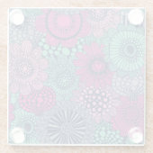 豪華スタイリッシュな花の明るい模様 ガラスコースター (裏面)