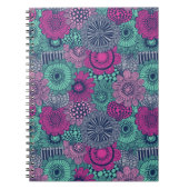 豪華スタイリッシュな花の明るい模様 ノートブック (正面)