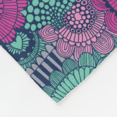 豪華スタイリッシュな花の明るい模様 フリースブランケット (角)