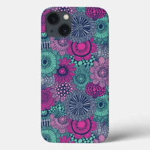 豪華スタイリッシュな花の明るい模様 iPhone 13ケース