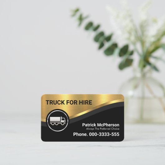 豪華スタイリッシュな金ゴールドカーブ波駆動 名刺 (スタンド正面)