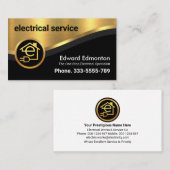 豪華スタイリッシュな金ゴールド曲線波電気 名刺 (正面/裏面)