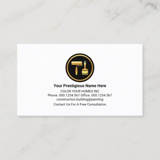 豪華スタイリッシュな銀金ゴールド波画家 名刺 (裏面)