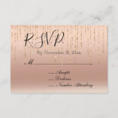 豪華スパークル ローズゴールド ピンクブッシュ ウェディング エンクロージャーカード (正面)