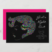 豪華ネオン女子会パーティー 招待状 (正面/裏面)