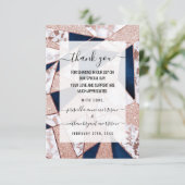 豪華バラ金ゴールドグリッタージオメトリ大理石 サンキューカード (スタンド正面)