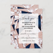 豪華バラ金ゴールドグリッタージオメトリ大理石 サンキューカード (正面/裏面)