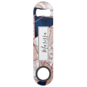 豪華バラ金ゴールドグリッタージオメトリ大理石 スピード栓抜き (正面)