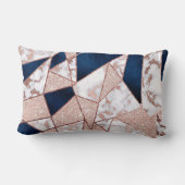 豪華バラ金ゴールドグリッタージオメトリ大理石 ランバークッション (裏面)