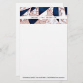 豪華バラ金ゴールドグリッタージオメトリ大理石 便箋 (正面/裏面)