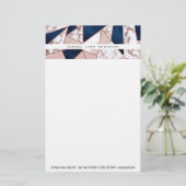 豪華バラ金ゴールドグリッタージオメトリ大理石 便箋 (スタンド正面)