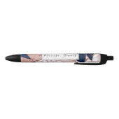 豪華バラ金ゴールドグリッタージオメトリ大理石 黒ボールペン (ボトム)